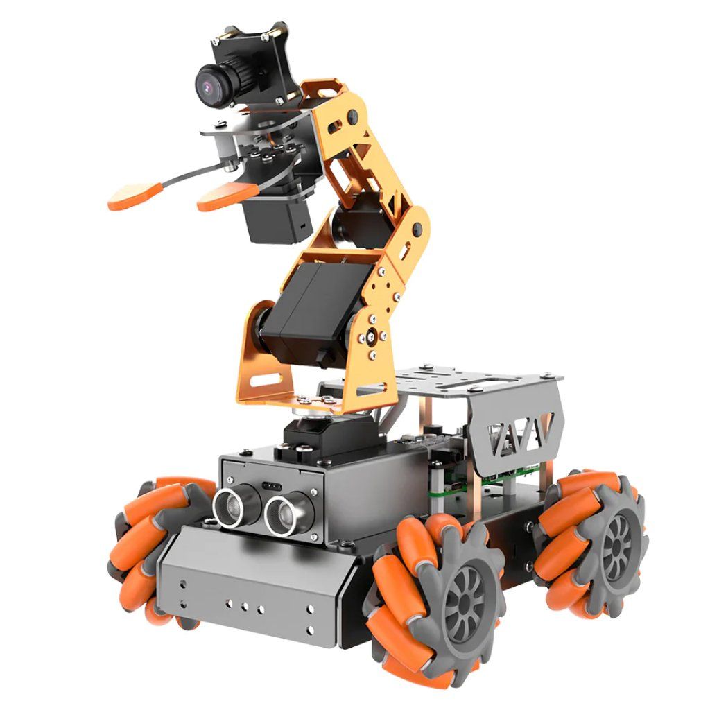 AI-Enhanced Smart Robot Car with Mecanum Wheels and Robotic Arm - GO OMG